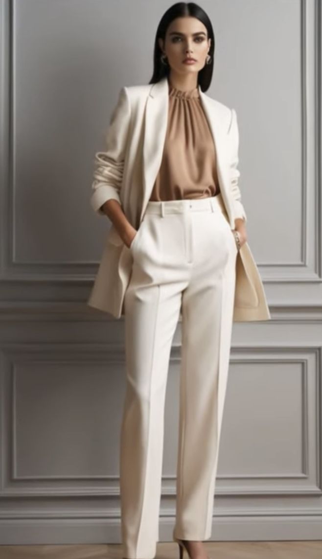 Champagne Wide-Leg Suit