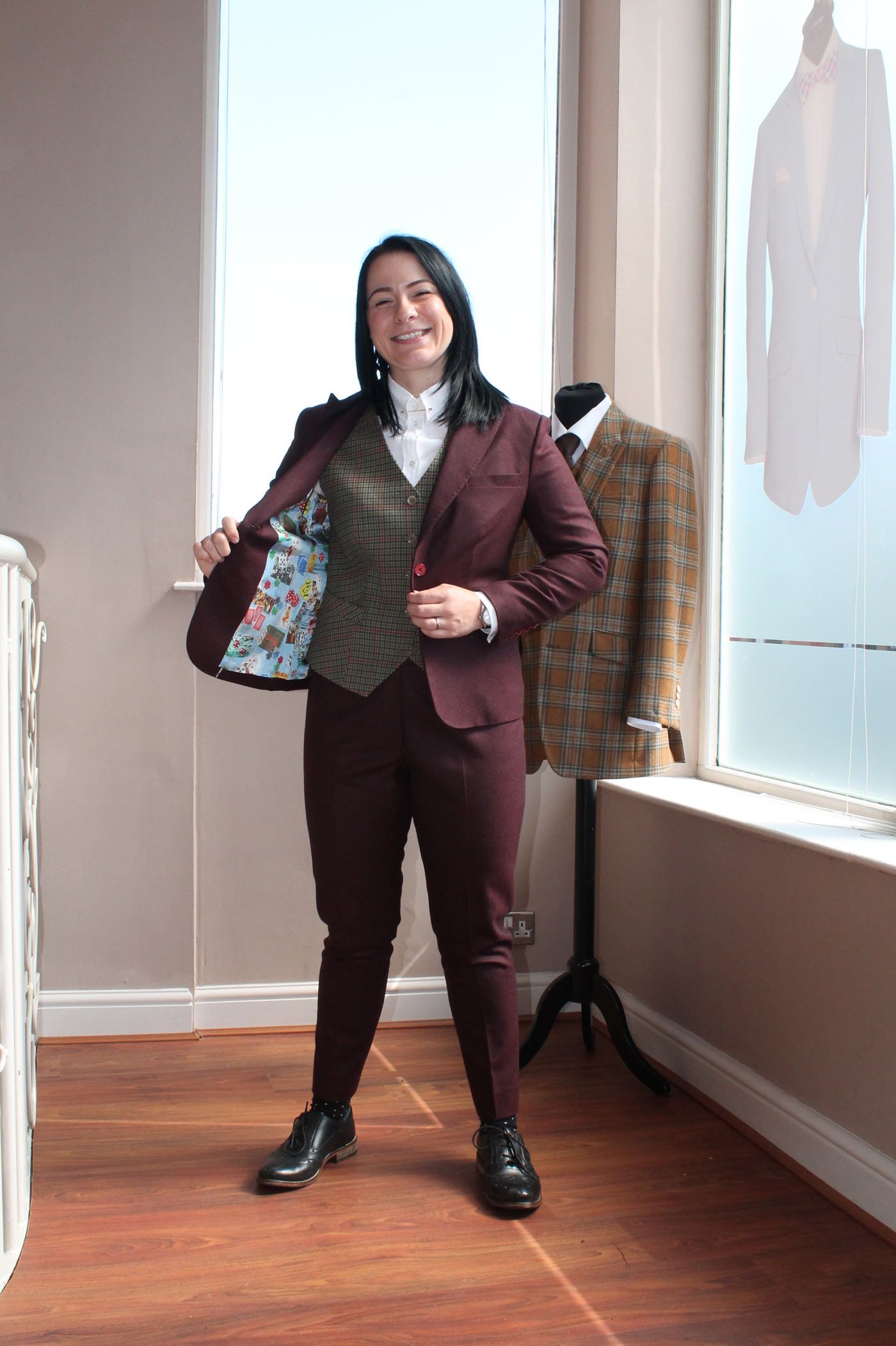 Burgundy Three-Piece